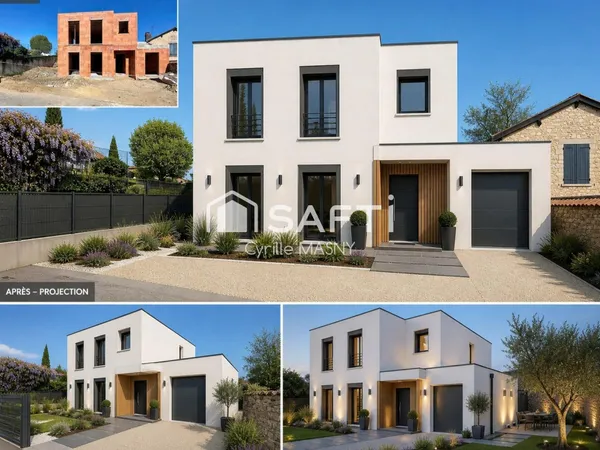 Maison d'architecte à terminer, charme de la pierre