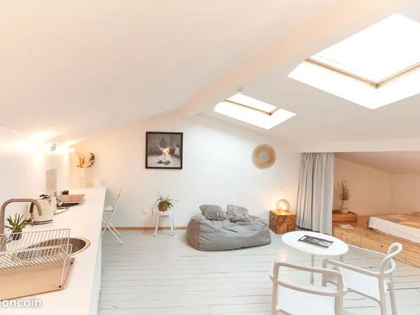Studio 25 m² climatisé, meublé et lumineux