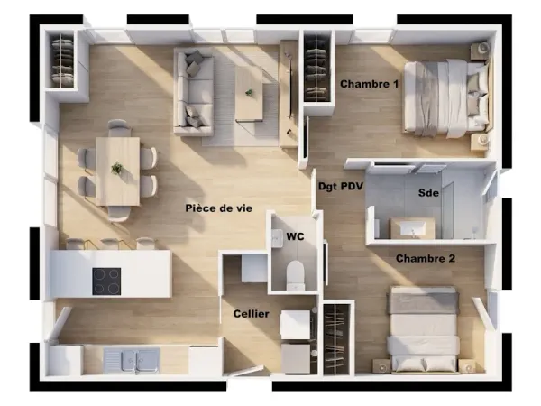 Maison neuve 3 pièces 65 m²