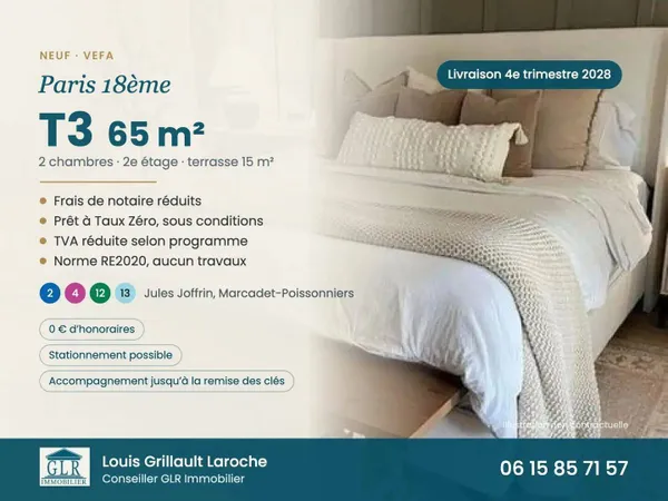 Appartement 3 pièces 65 m²