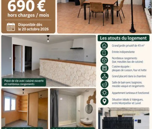Location appartement valergues 34130