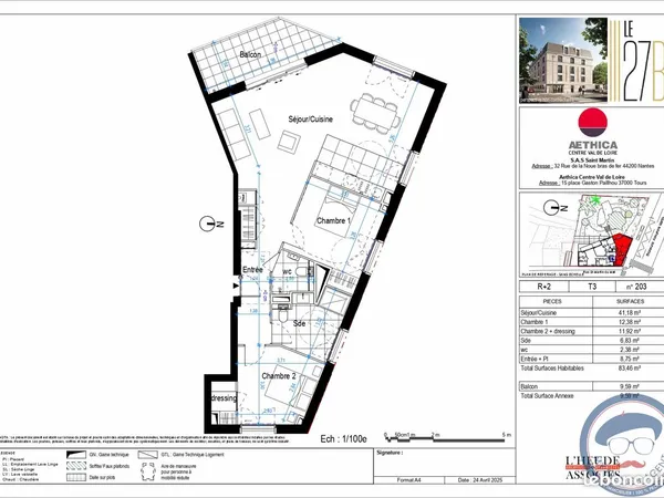 Appartement 4 pièces 83 m²