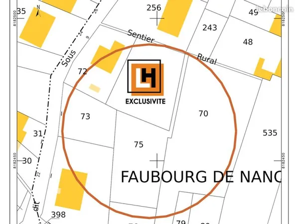 Terrain 910 m² MARBACHE