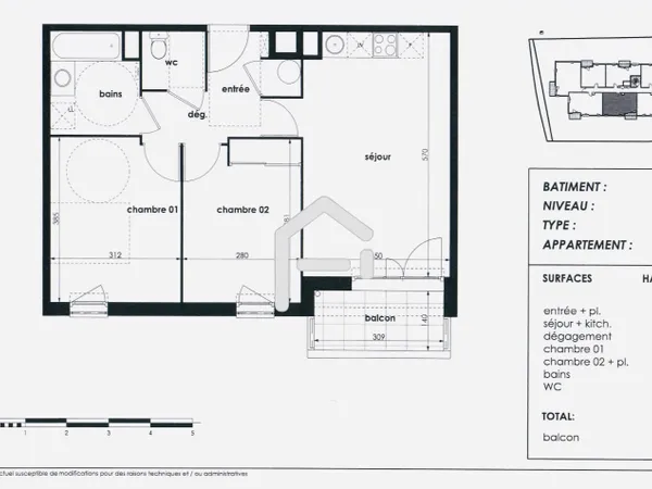 Appartement Toulouse 3 pièces 56 m2 avec terrasse et parking