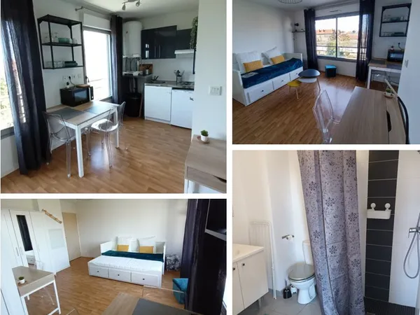 Studio meublé 24 m² lumineux et calme