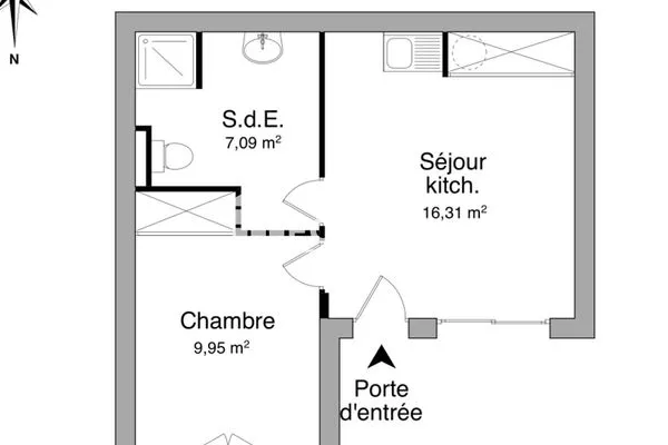 Appartement 2 pièces 33 m²