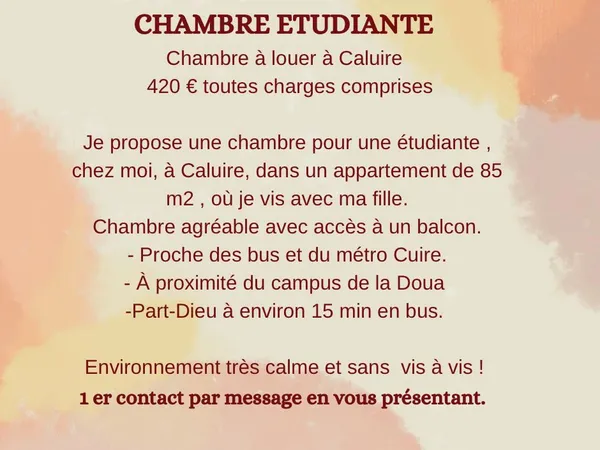 Chambre ÉTUDIANTE