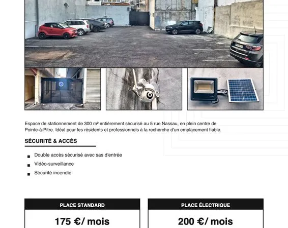 Places de parking sécurisées