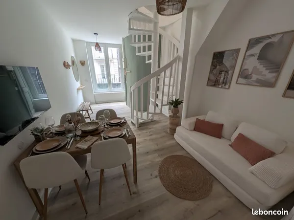 F2 duplex meublé- plein centre ville de dieppe