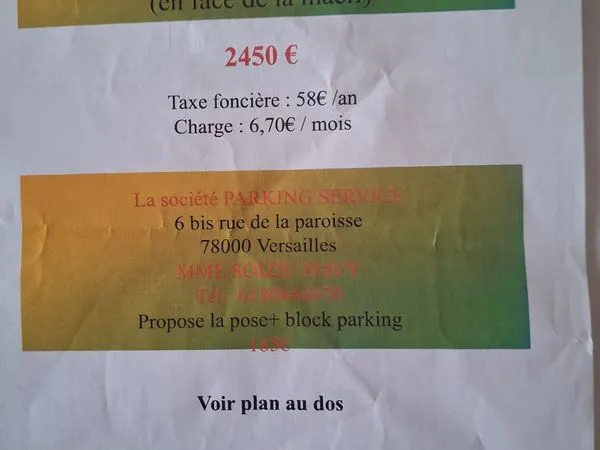 Vente parking maurepas 78 Yvelines