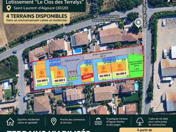 Terrains à bâtir - le clos des terralys - saint-laurent-d'aigouze