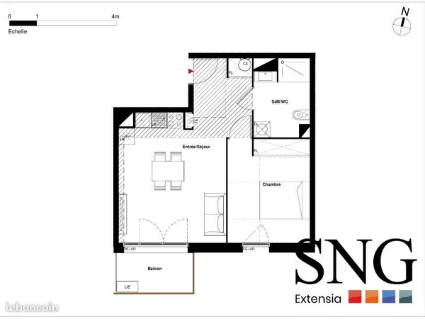 Appartement 2 pièces 42 m²
