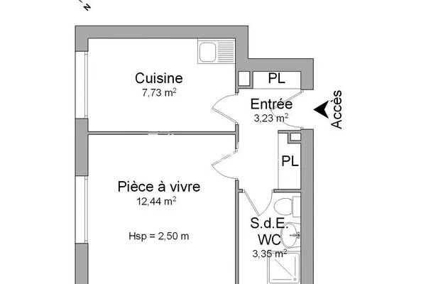 Appartement 1 pièce 27 m²