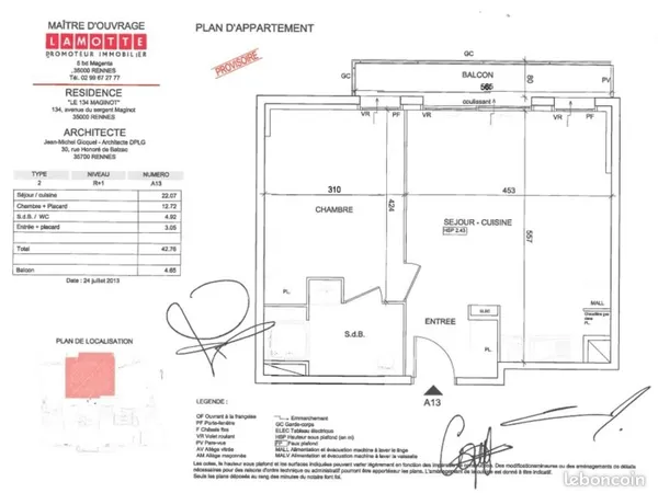 Appartement 2 pièces 42 m²