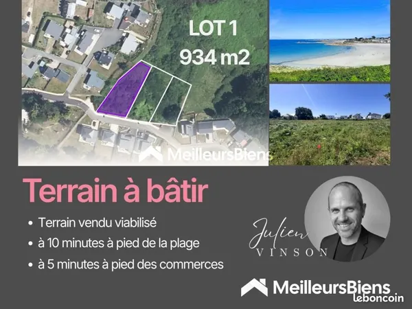 Terrain 934 m² Trevou Treguignec