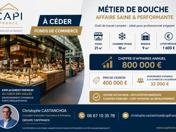 Fonds de commerce 1 pièce 9 m²