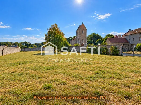 Terrain constructible de 805m2 au calme et proche centre-ville