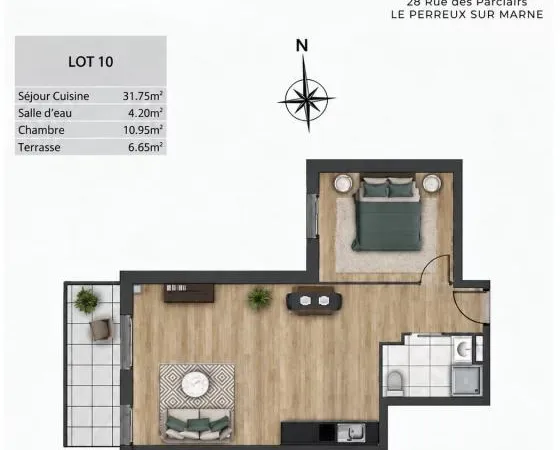 APPARTEMENT NEUF T2 DE 47 M² - LE PERREUX-SUR-MARNE (94170)