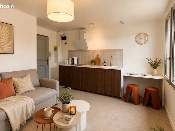 Location studio avec une chambre meublé