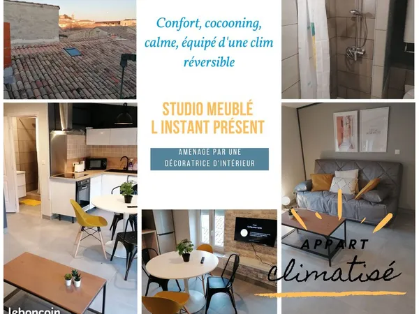 📍 STUDIO MEUBLÉ 27 m² - “LIVE IN THE MOMENT” - Hyper-centre Montélimar - Tout compris