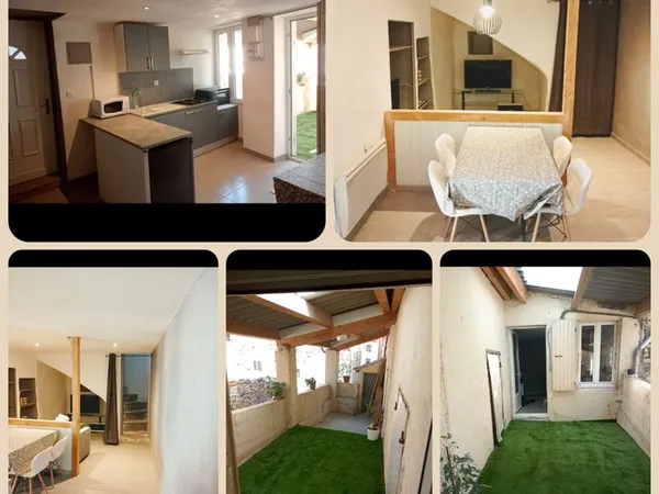 Maison individuelle 46m2 - 2 chambres - terasse couverte, cagibi et cave