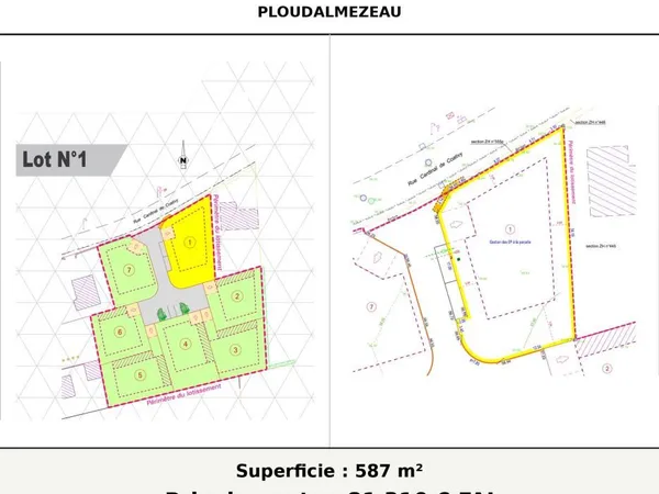 Terrain 587 m² Ploudalmezeau