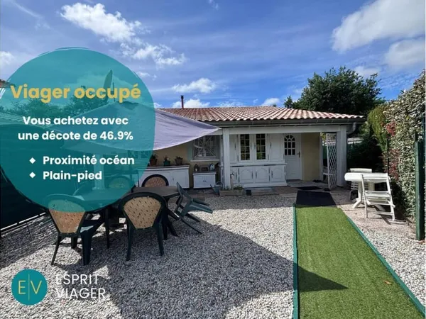 Viager occupé - Maison 3 pièces - NAUJAC-SUR-MER (33)