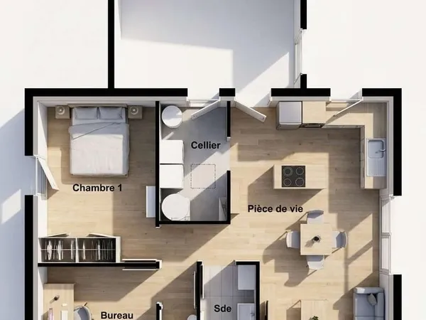 Maison 2 pièces 59 m²