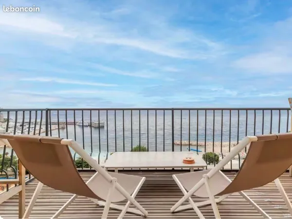 Cap-d'ail - magnifique t3 meublé vue mer - proche monaco - disponible octobre à début avril