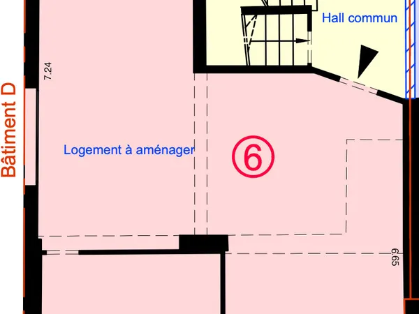 Appartement Saint Quentin Fallavier vendu en plateau à aménager de 72m²