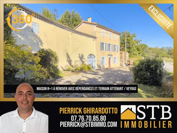 Maison ancienne à rénover de 85m2 habitables sur 4639m2 de ter