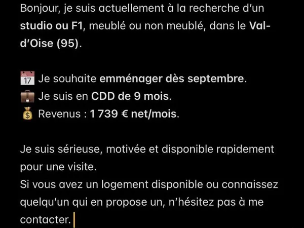 Urgent - recherche logement dans le val-d'oise