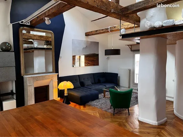 2 pièces meublé climatisé type Loft entre Batignolles et Monceau