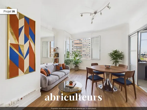Vends appartement ancien - 59.64 m² - 3 pièces, 2 chambres - Paris