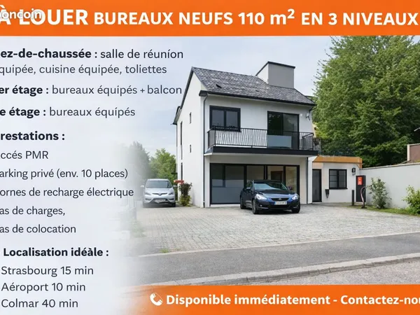 Bureaux neufs de 110 m² - Prestations haut de gamme - Emplacement idéal
