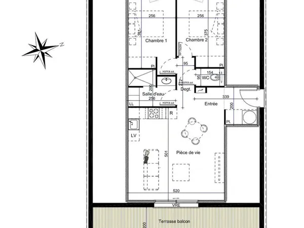 Appartement 3 pièces 59 m²