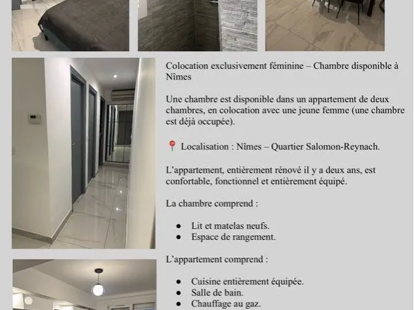 Colocation étudiante uniquement féminine