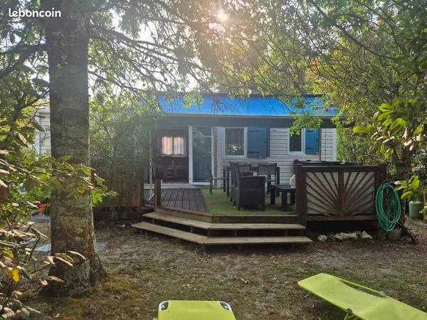 Camping 4* "Les fontaines de Nava" Biscarrosse Lac - Mobilhome IRM Rubis 2009 isolation renforcer