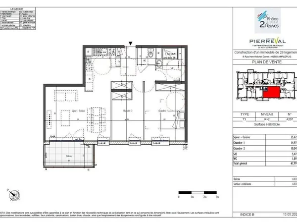 Appartement 3 pièces 68 m²