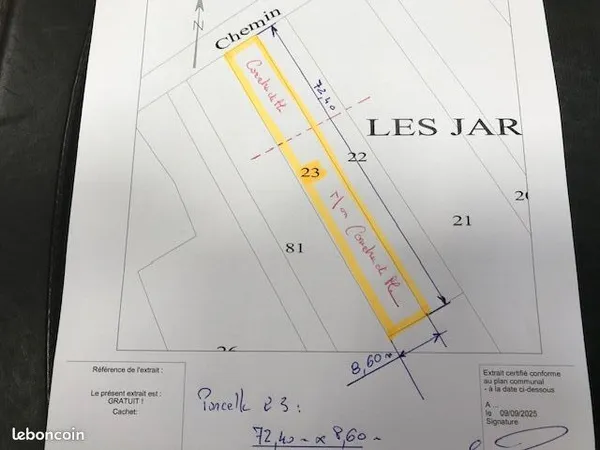 TERRAIN NON CONSTRUCTIBLE 622 m2