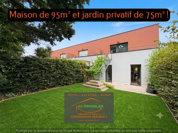 Maison/appartement de 94m² avec jardin de 75m² et garage !