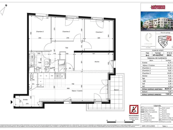 Appartement 4 pièces 89 m²