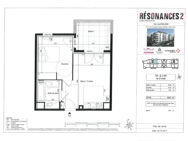Appartement 2 pièces 36 m²