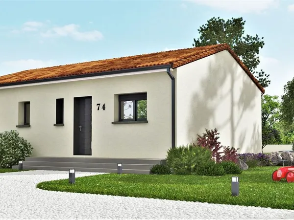 Projet de construction d'une maison 74 m² avec terrain à LAVERNOSE-LACASSE (31) au prix de 204800