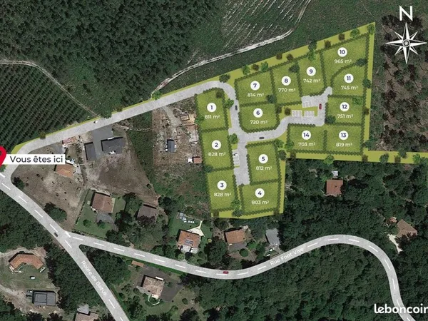 Terrain 720 m² Castets