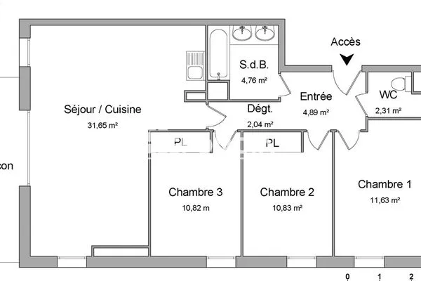 Appartement 4 pièces 79 m²