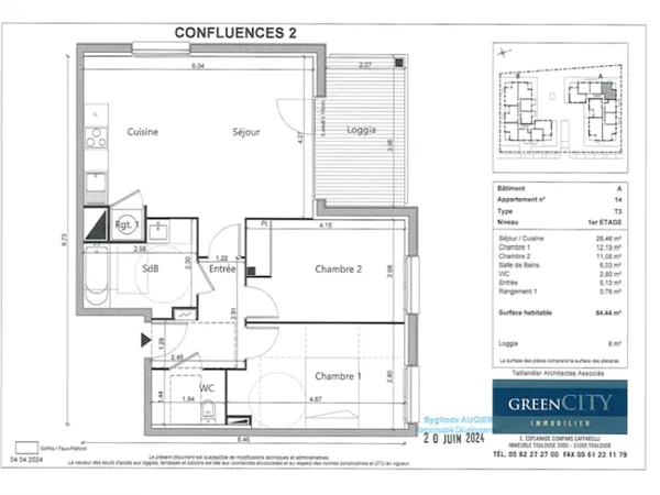 Appartement 3 pièces 66 m²