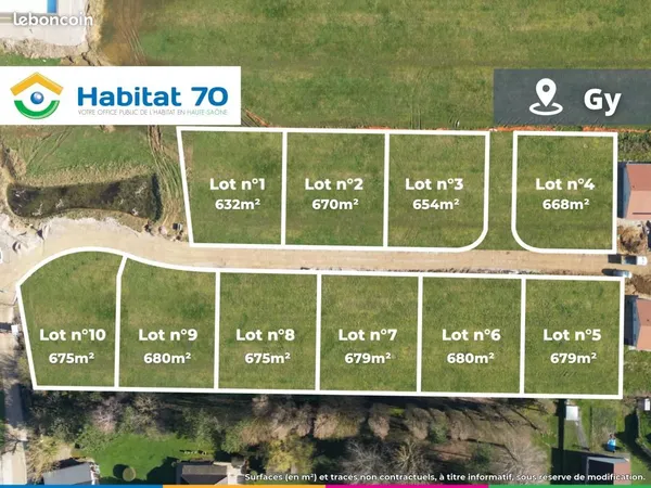 Terrain 632 m² Gy