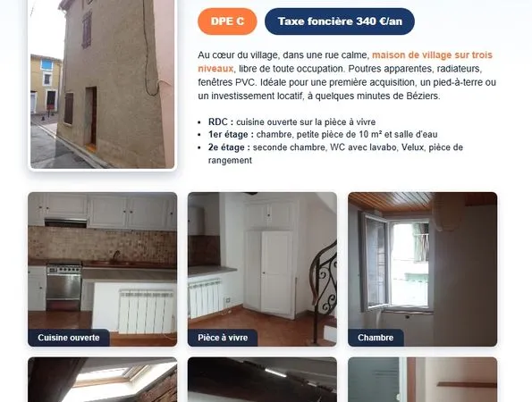 Maison de village 60 m² - Cazouls-lès-Béziers