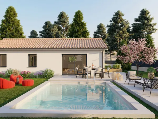Projet de construction d'une maison 83.89 m² avec terrain à CHALAGNAC (24)